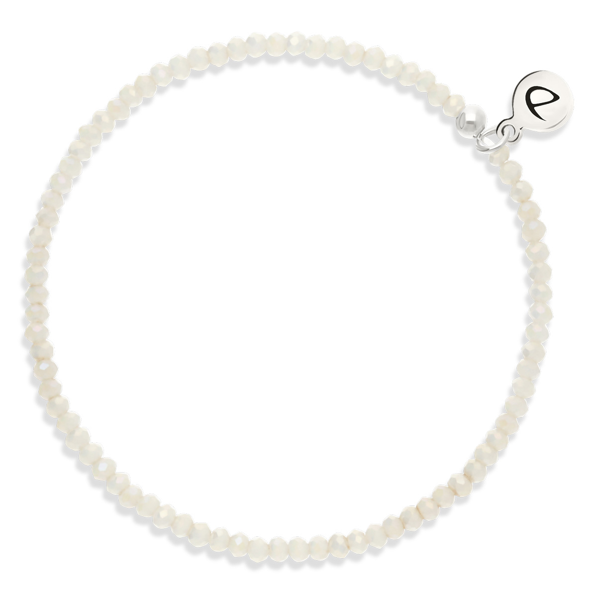 Bracelet Élastique Argent 925 Blanc Crème