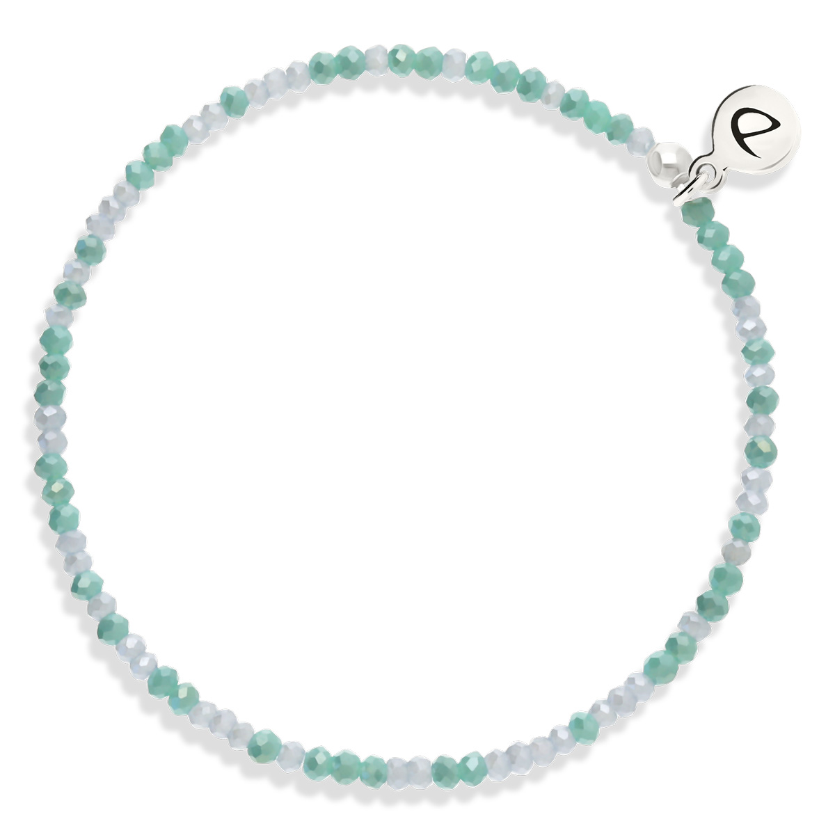 Bracelet Élastique Argent 925 Bleu Turquoise