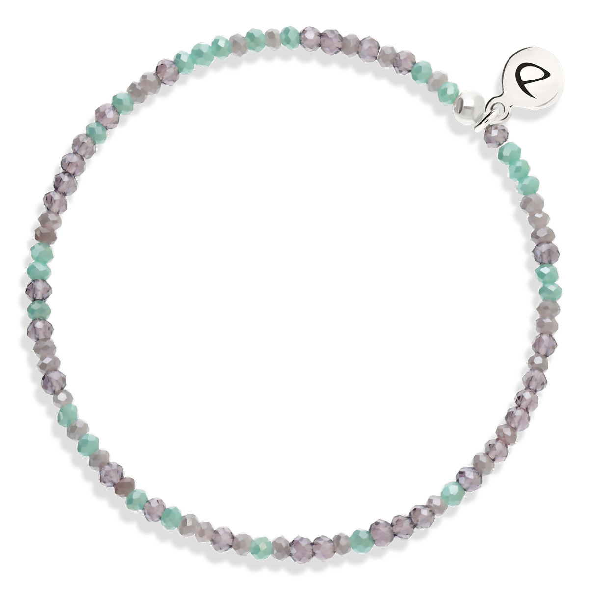 Bracelet Élastique Argent 925 Violet Turquoise