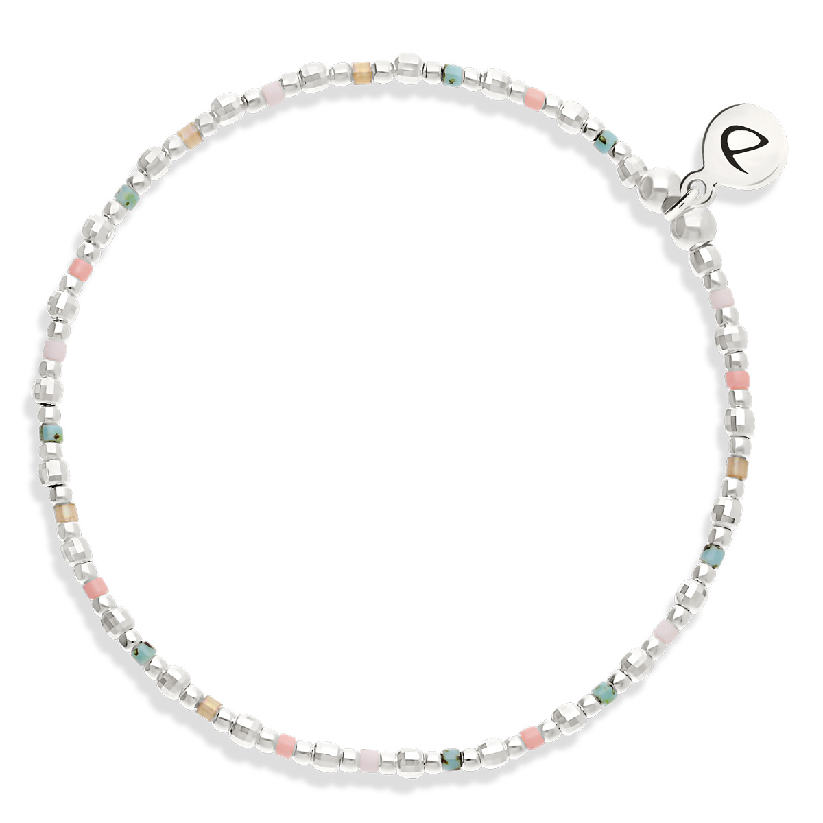 Bracelet Élastique Argent 925 Funny Rose Turquoise