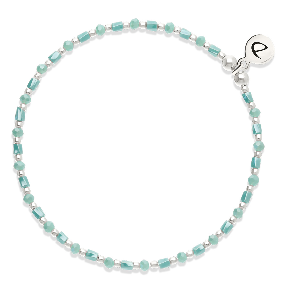 Bracelet Élastique Argent 925 Lagon Turquoise Grain De Folie