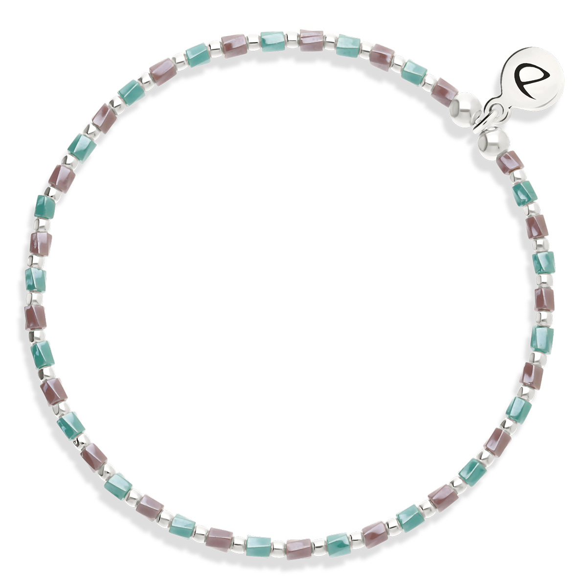 Bracelet Élastique Argent 925 Violet Lagon Grain De Folie