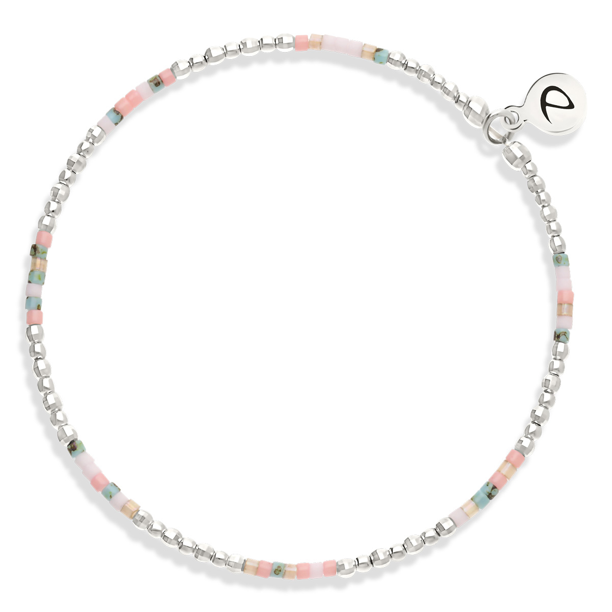 Bracelet Élastique En Argent 925 Rose Turquoise New Birdy