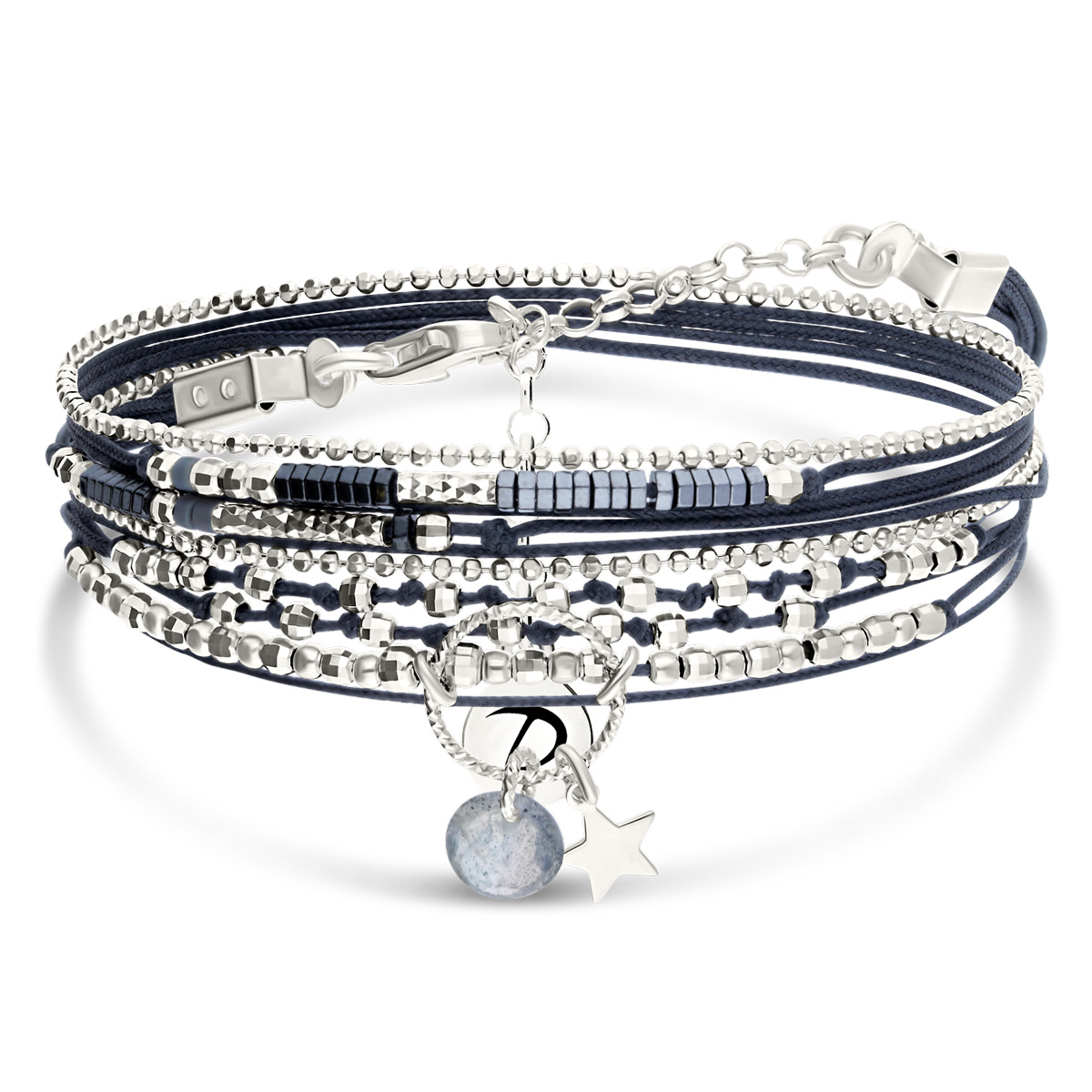BRACELET PASSION GRIS ETOILE ET LABRADORITE