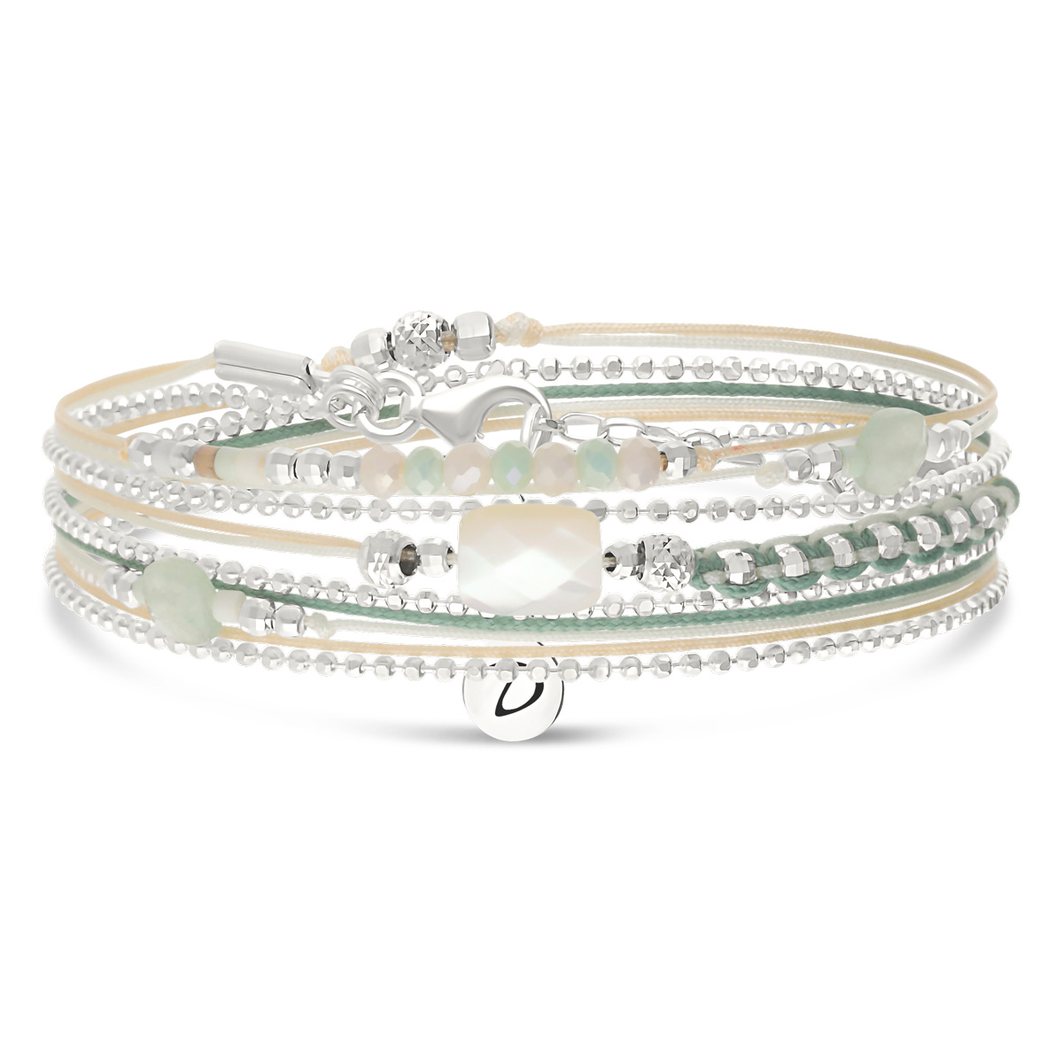 Bracelet 3 Tours Argent 925 Vert Crème Le Virtuose