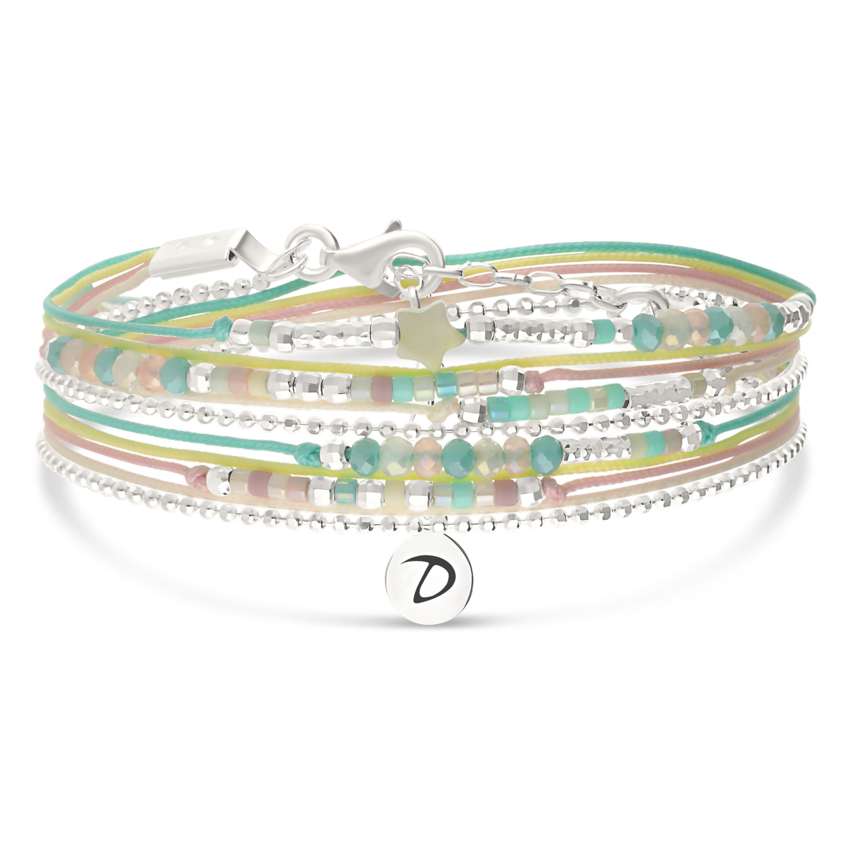Bracelet 2 Tours Argent 925 Mix Pastel Atlanta