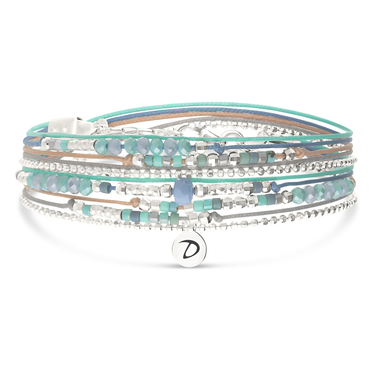 Bracelet 2 Tours Argent 925 Bleu Turquoise Atlanta
