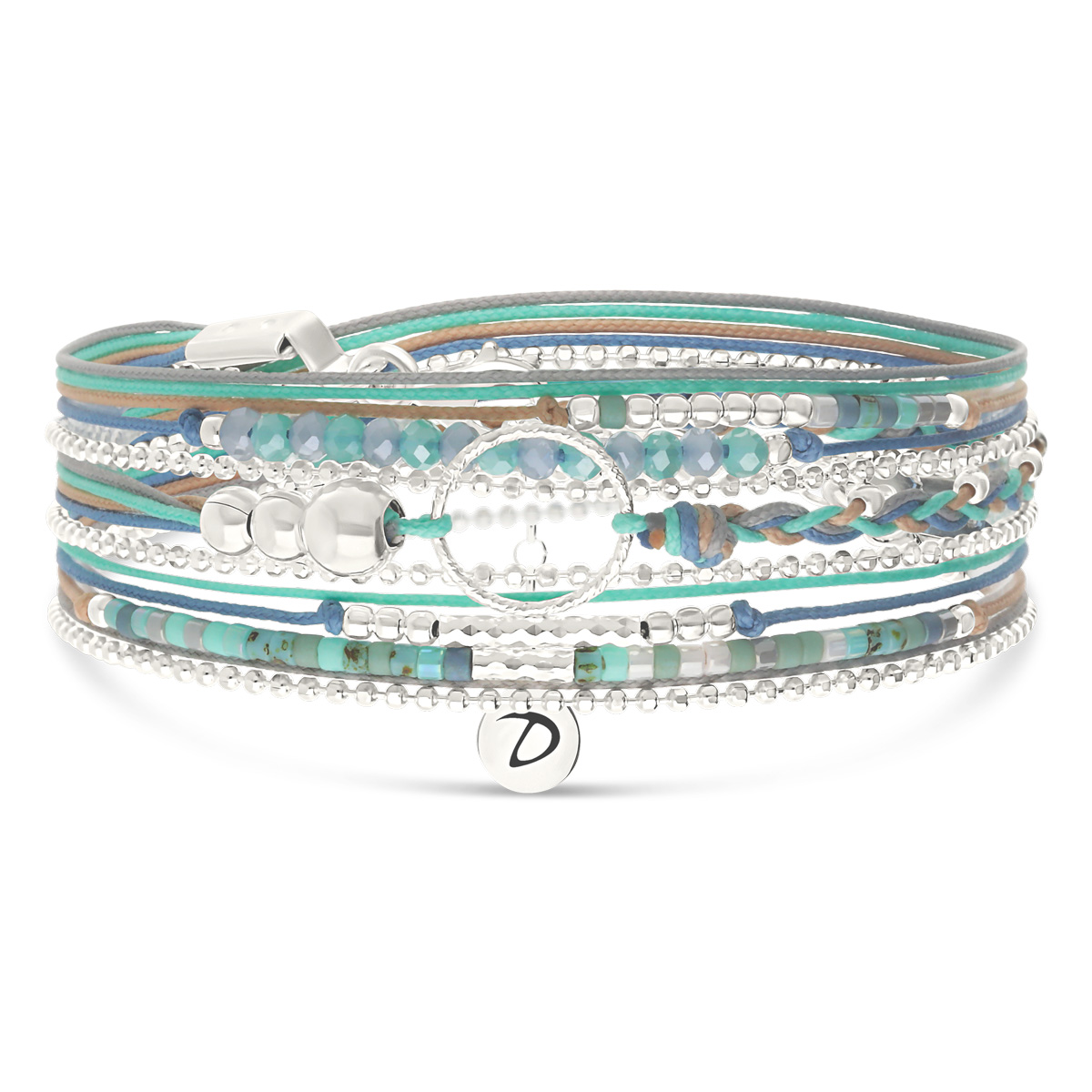 Bracelet 3 Tours Argent 925 Bleu Turquoise Le Somptueux