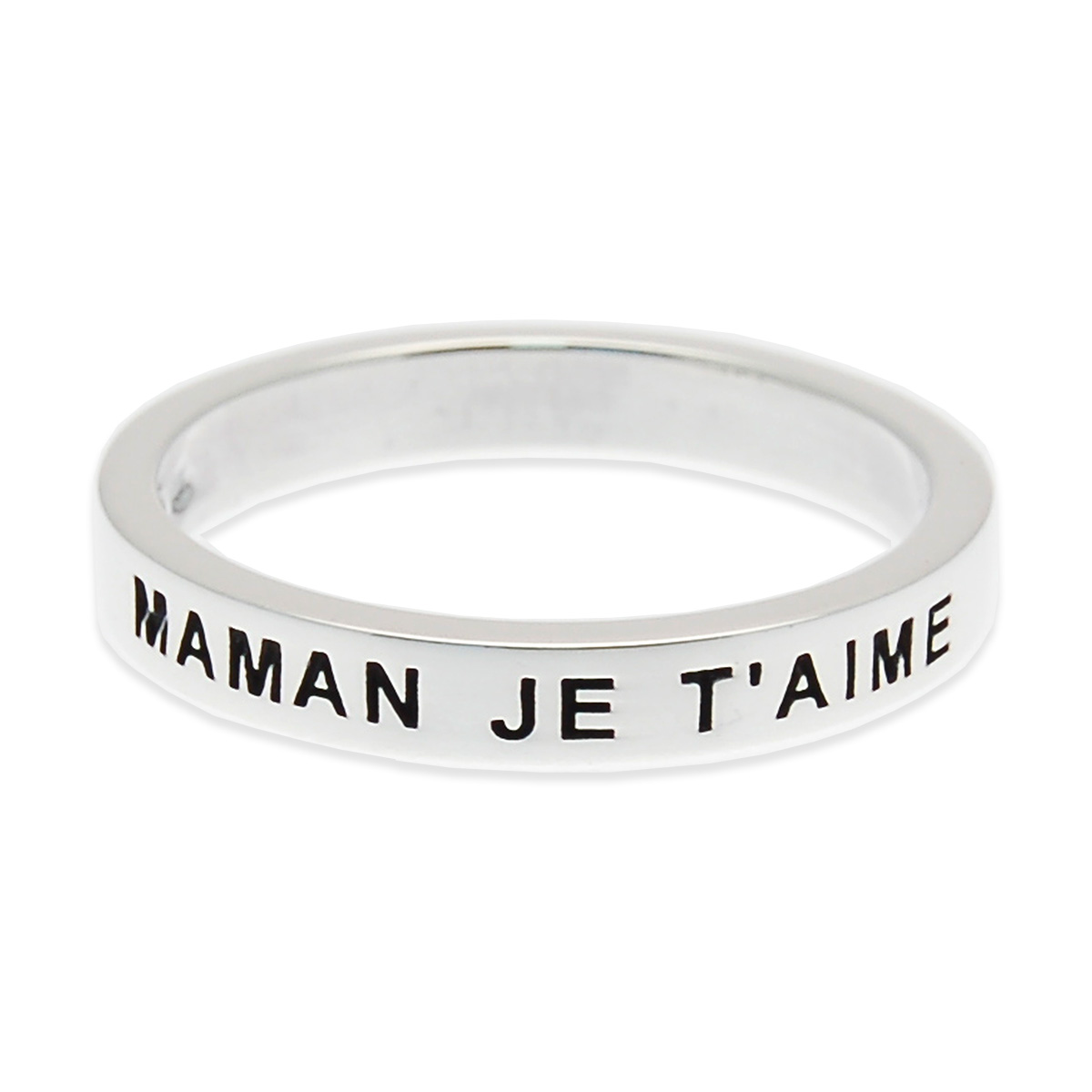 Bague en Argent 925 message MAMAN JE T\'AIME