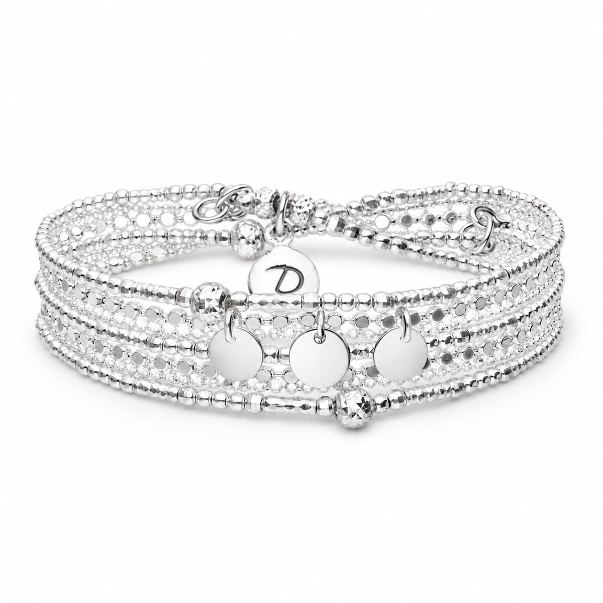 BRACELET ALEXIA - TRIPLE PASTILLE 8MM Argent 925 Gravable