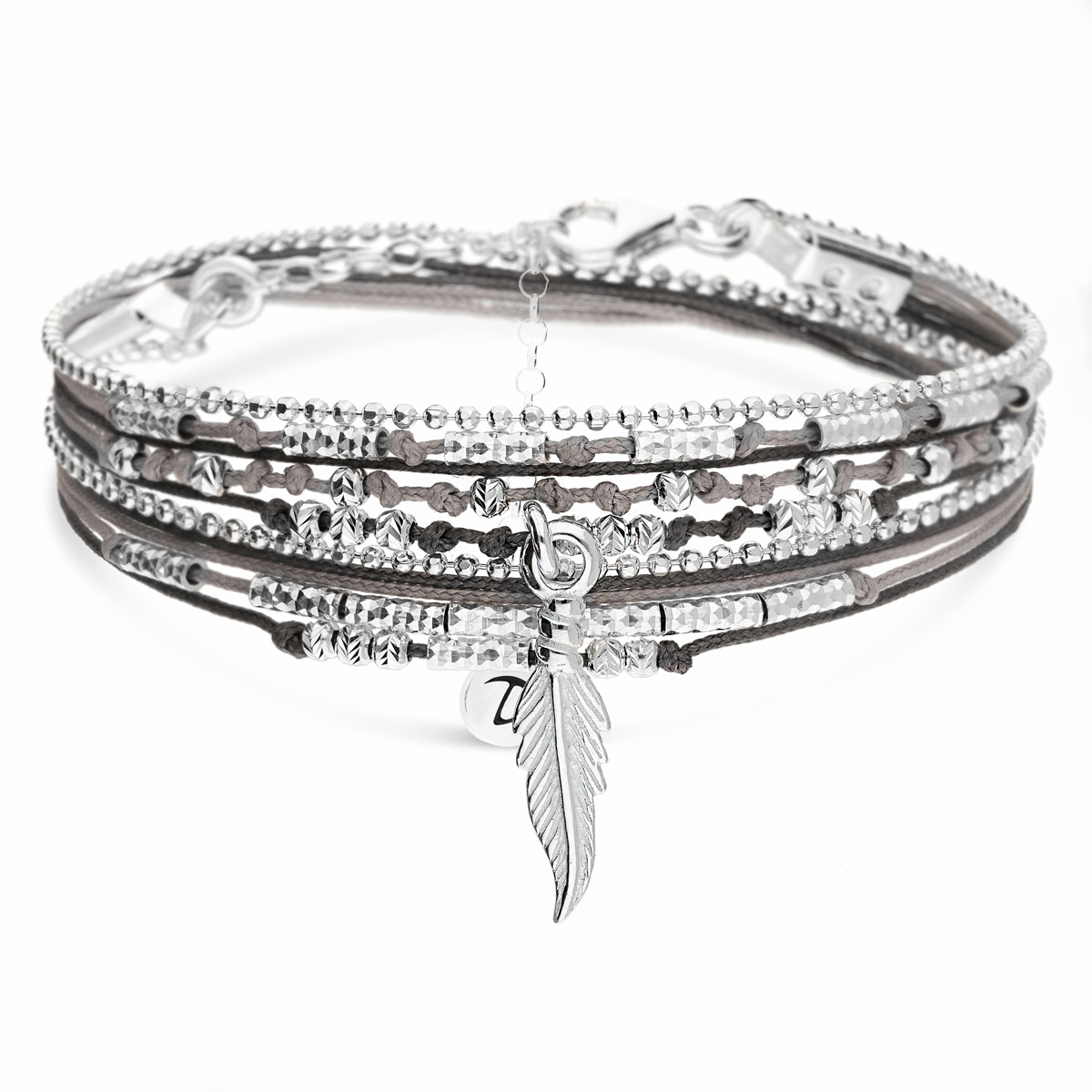 BRACELET WAVY-PLUME GRIS