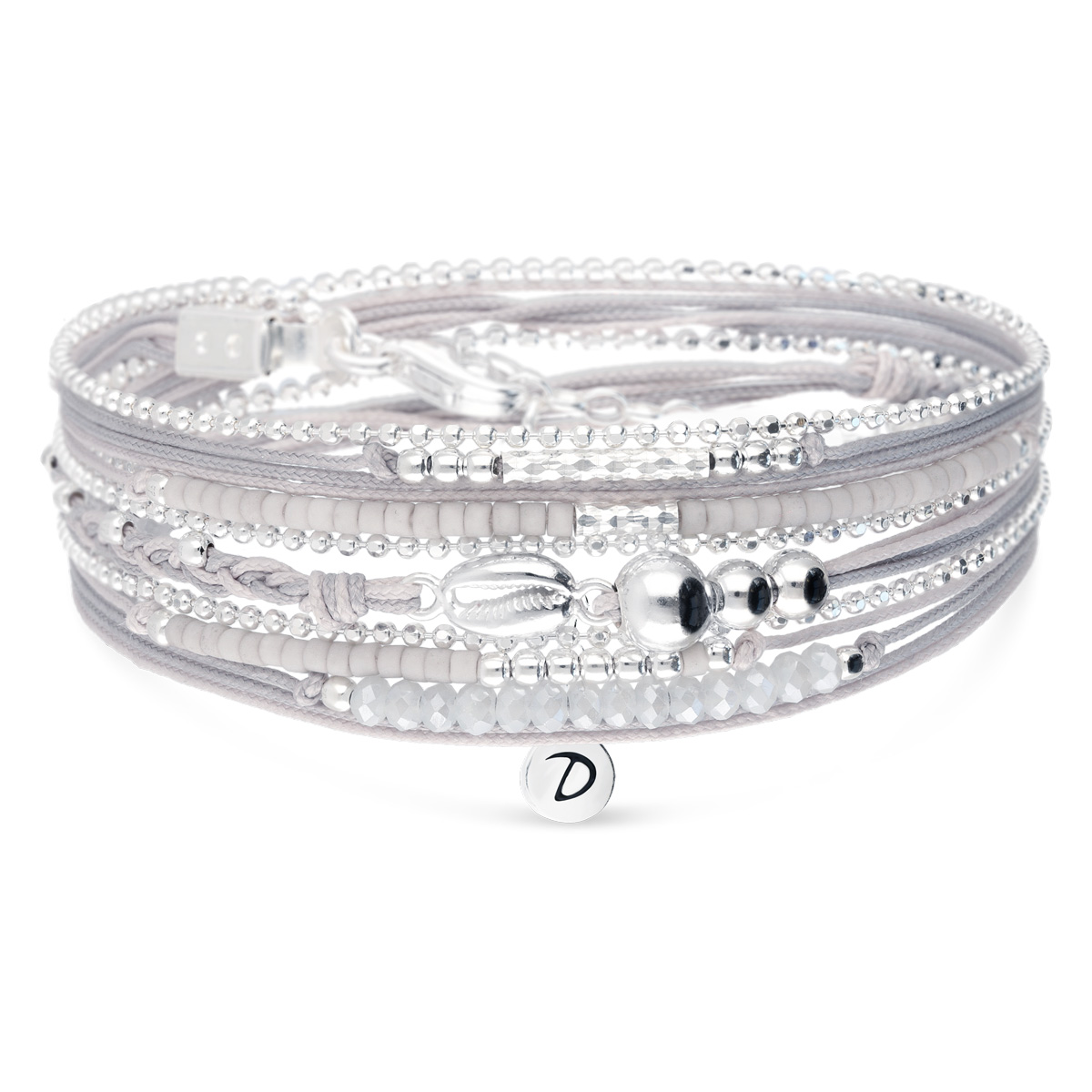 BRACELET HONOLULU GRIS CLAIR PETIT CAURIS