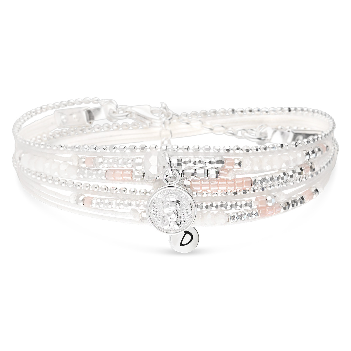 BRACELET ANGE DOUBLE TOURS SIXTINE BLANC ROSE