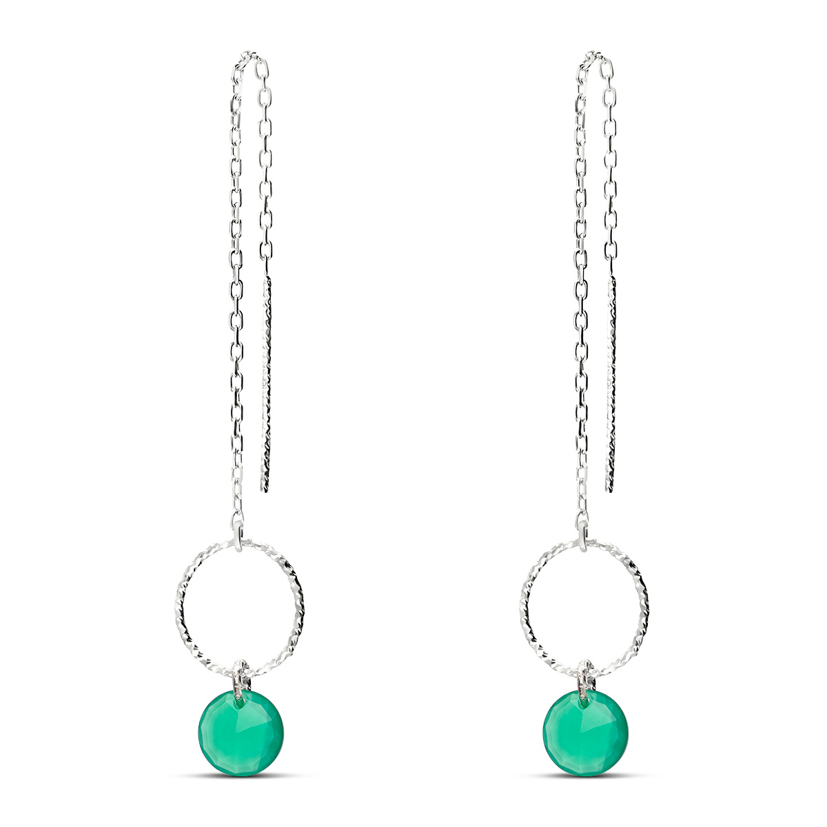 BOUCLES FINES ANNEAU ÉVIDÉ AVENTURINE
