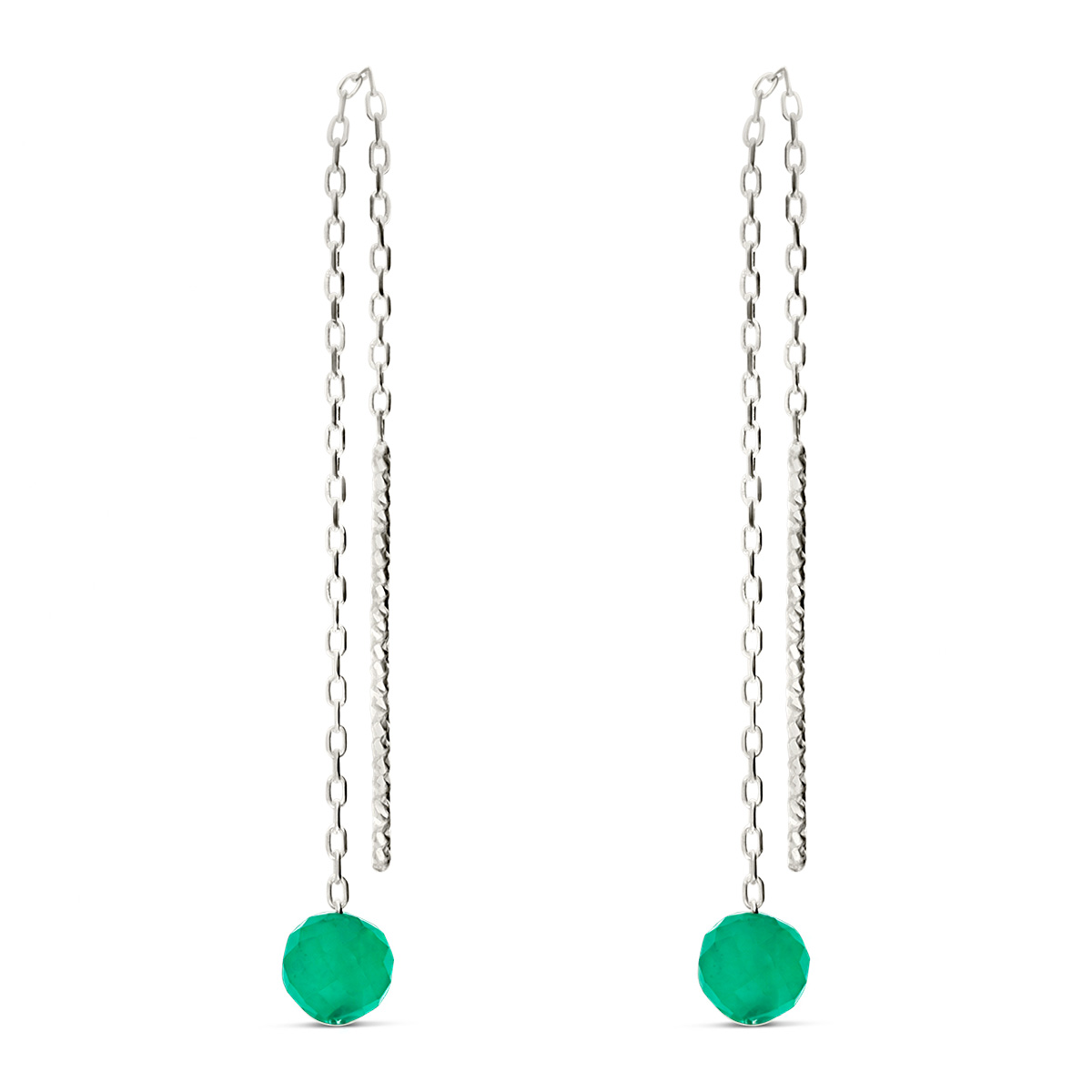 BOUCLES CHAINE FINE AVENTURINE 4MM