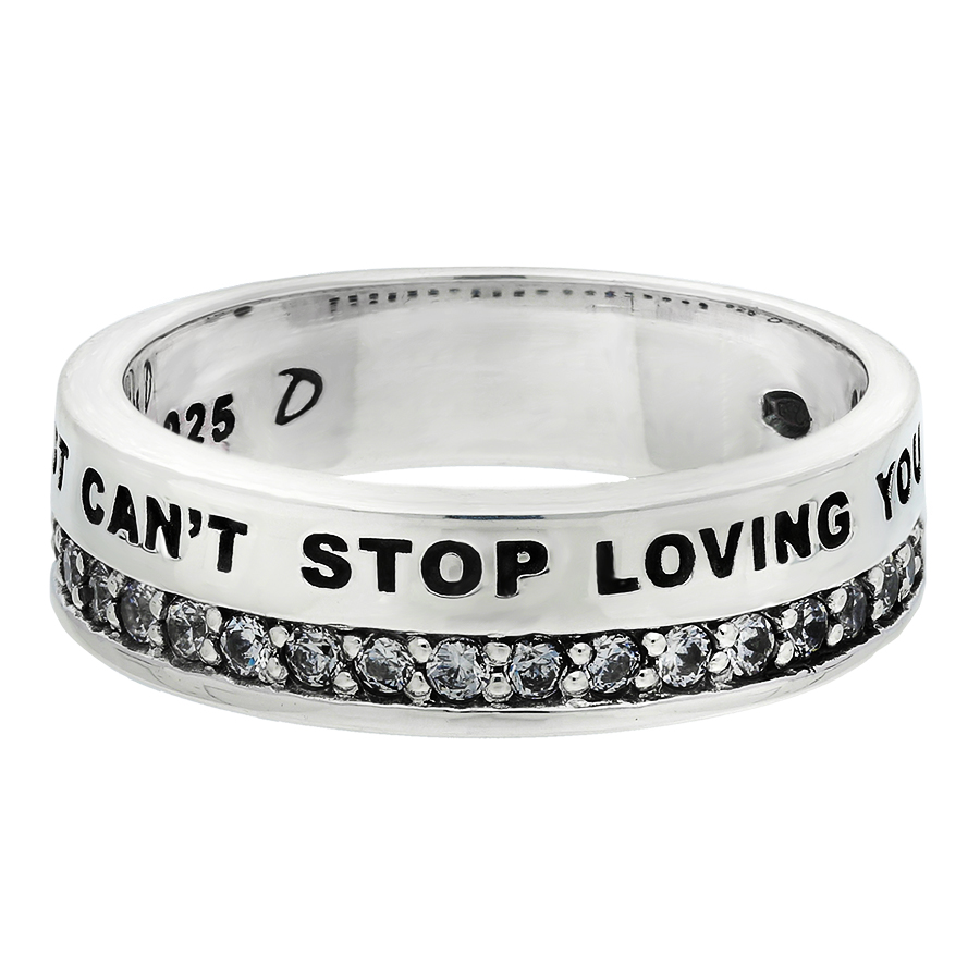 BAGUE MESSAGE LARGE I JUST CAN\'T STOP LOVING YOU