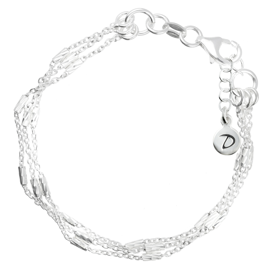 BRACELET TRIPLE CHAINES PETITS TUBES