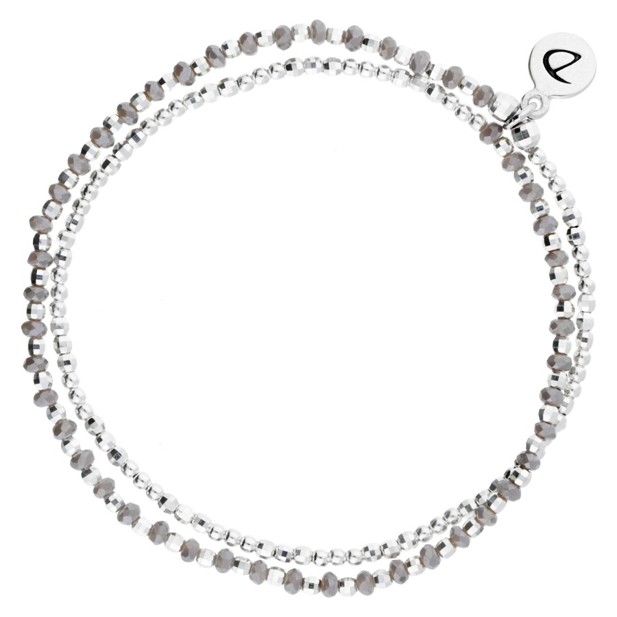 BRACELET HEAVEN GRIS SILVER DOUBLE TOURS