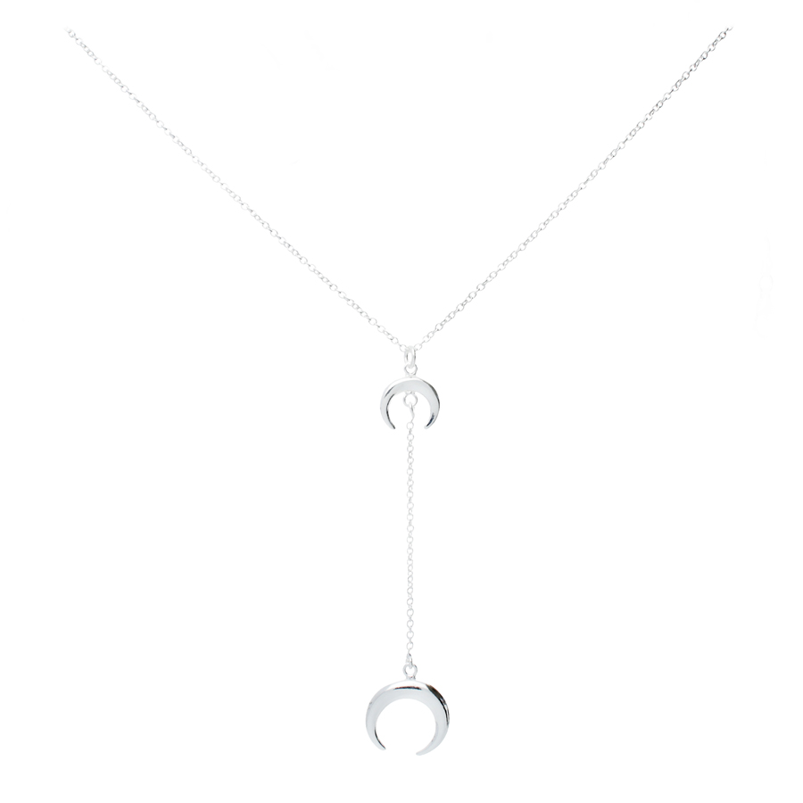 COLLIER SILVER DOUBLE MOONLIGHT