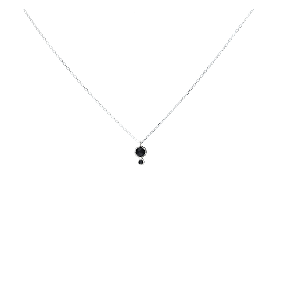 COLLIER DOUBLE PIERRE NOIRE