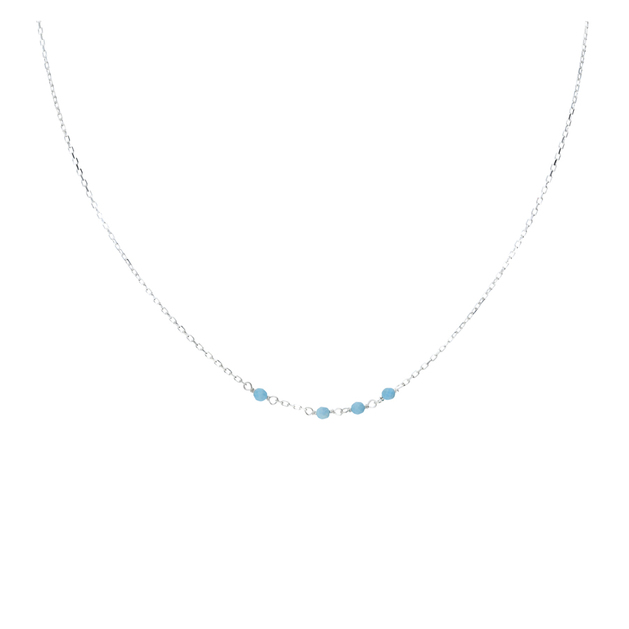 COLLIER CHAÎNE TROIS PETITES PIERRES TURQUOISE