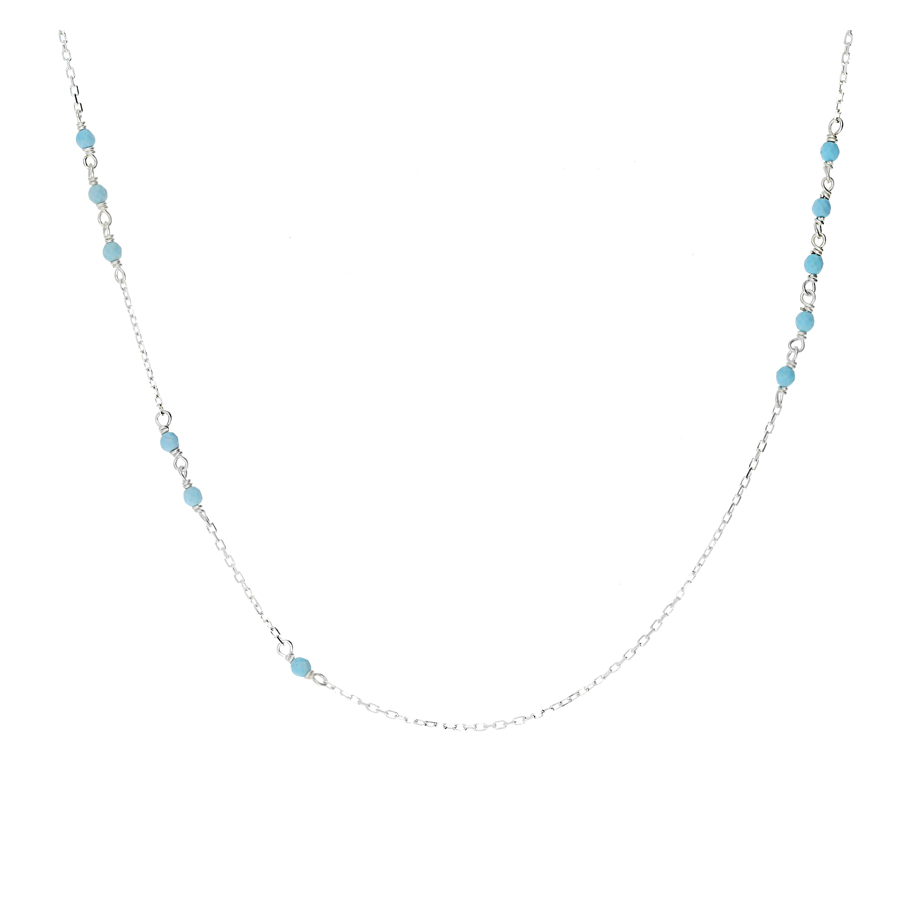 COLLIER CHAÎNE AVEC PERLES TURQUOISE