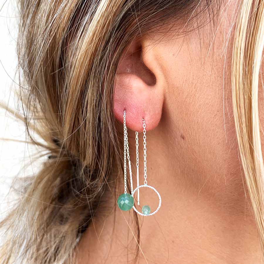 Boucles D'oreilles Pendantes Fausse Perle Et Strass - Ton Argent - Manquent Les Attaches