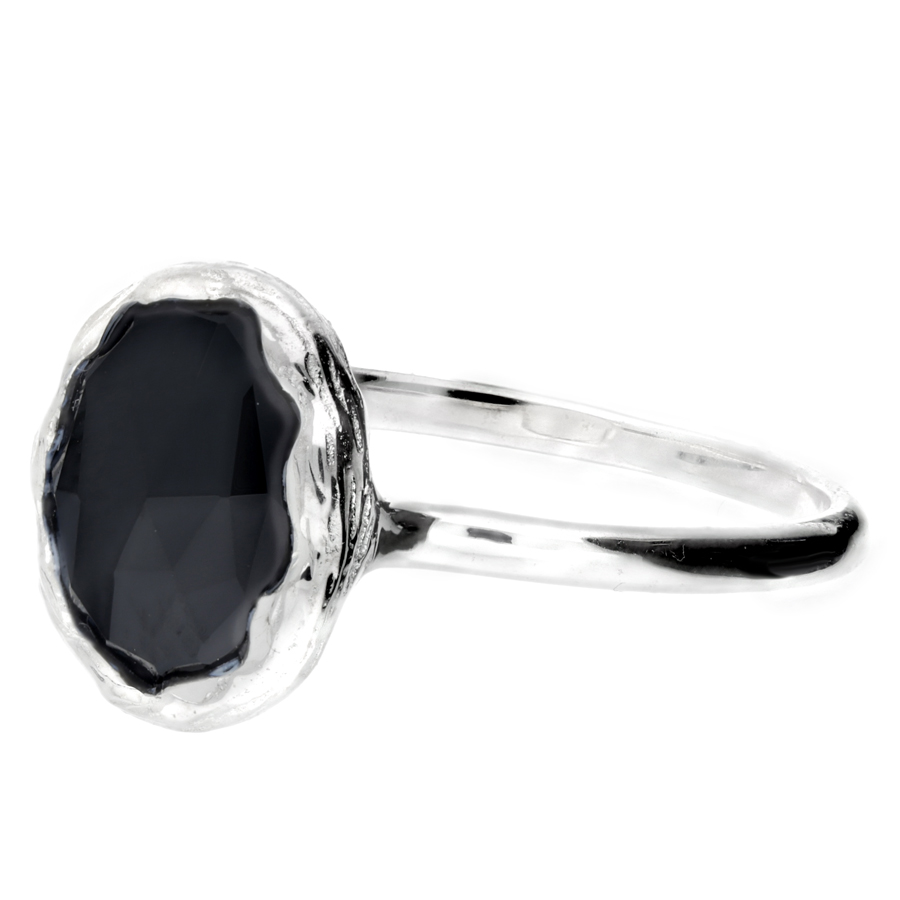 BAGUE ONYX  NOIR OVALE 9MM