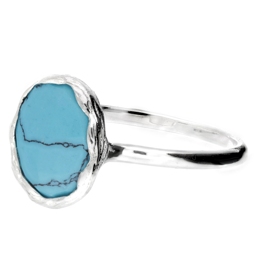 BAGUE TURQUOISE OVALE 9MM