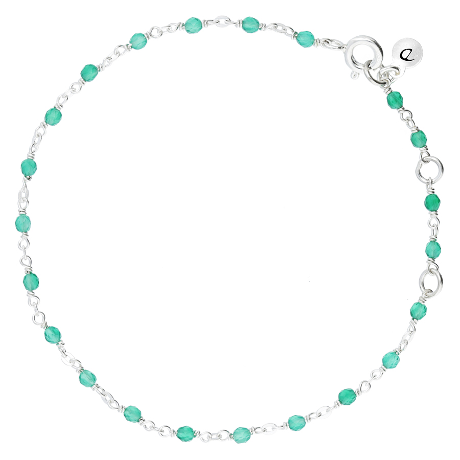 BRACELET CHAINE FINE ONYX VERT