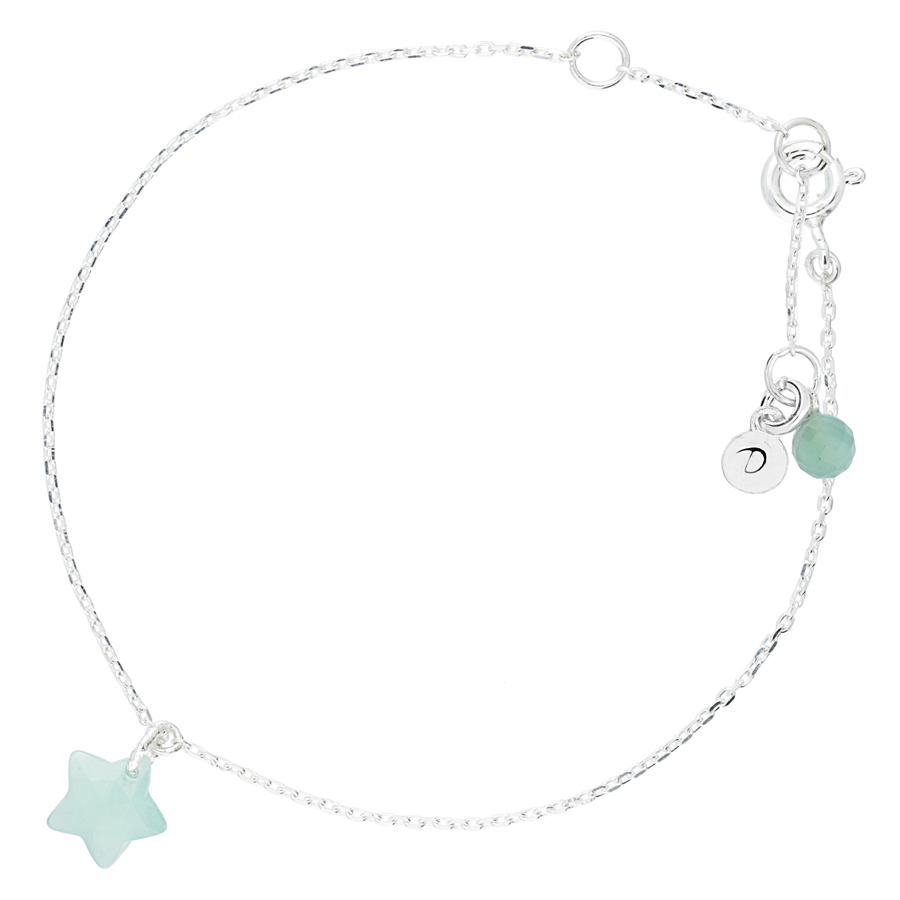 BRACELET CHAÎNE FINE ETOILE VERTE