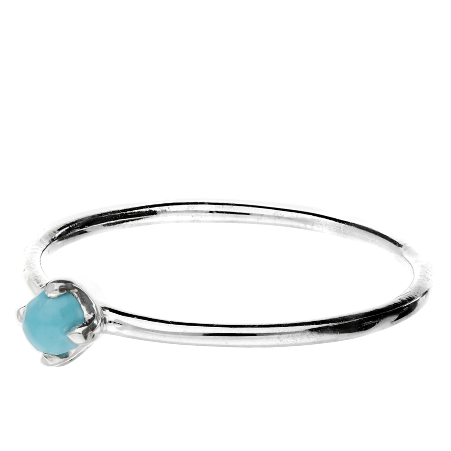 BAGUE ANNEAU FIN PIERRE TURQUOISE