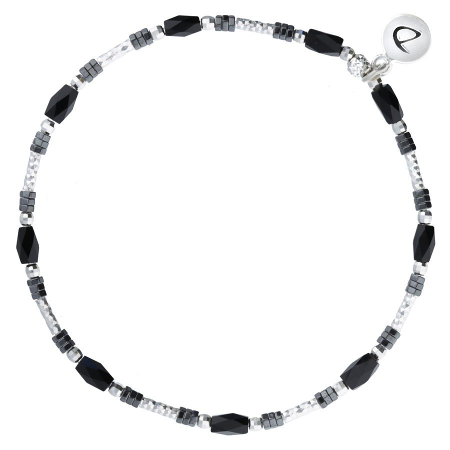 NEW BRACELET ÉLASTIQUE INFINITY NOIR HEMATITE