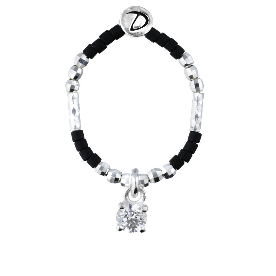 BAGUE ELASTIQUE OXYDE MIYUKI NOIR