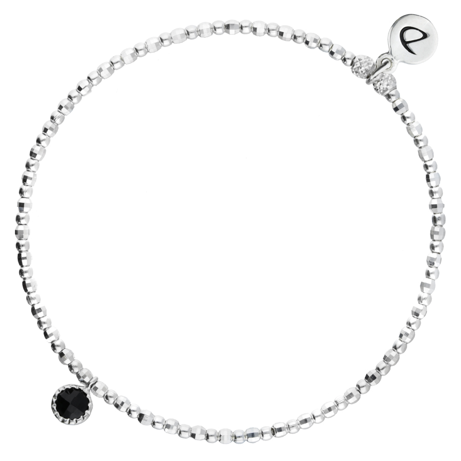 BRACELET ÉLASTIQUE SPINELLE NOIRE