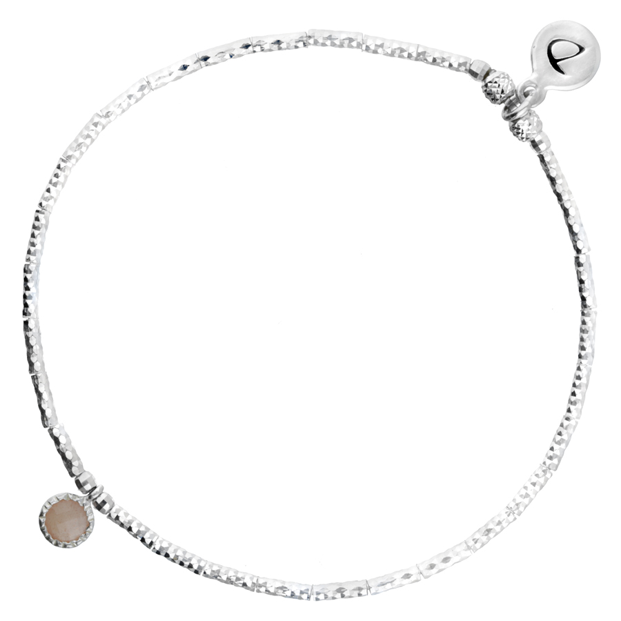 BRACELET ÉLASTIQUE PIERRE DE LUNE TUBES DIAMANTES