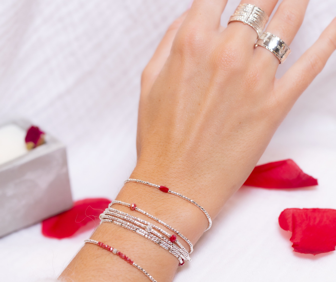 Bracelet en Argent 925. Idées Cadeaux Saint-Valentin.