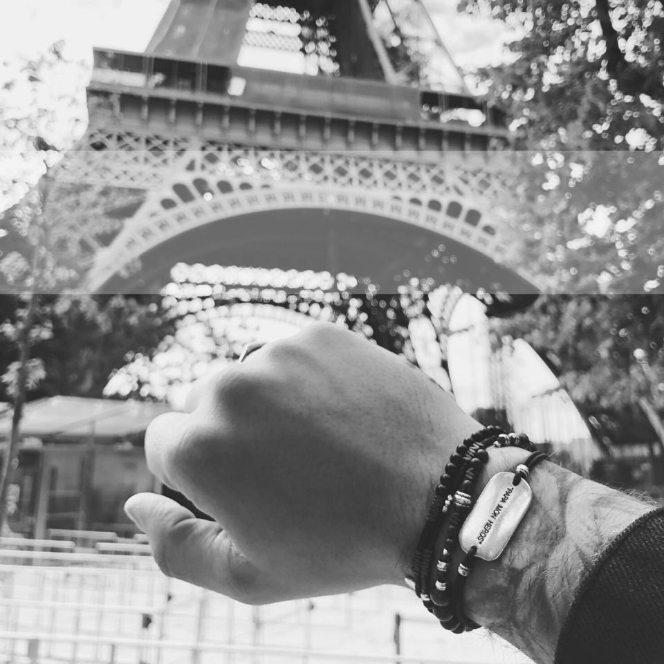 Bracelet homme message Tour Eiffel 