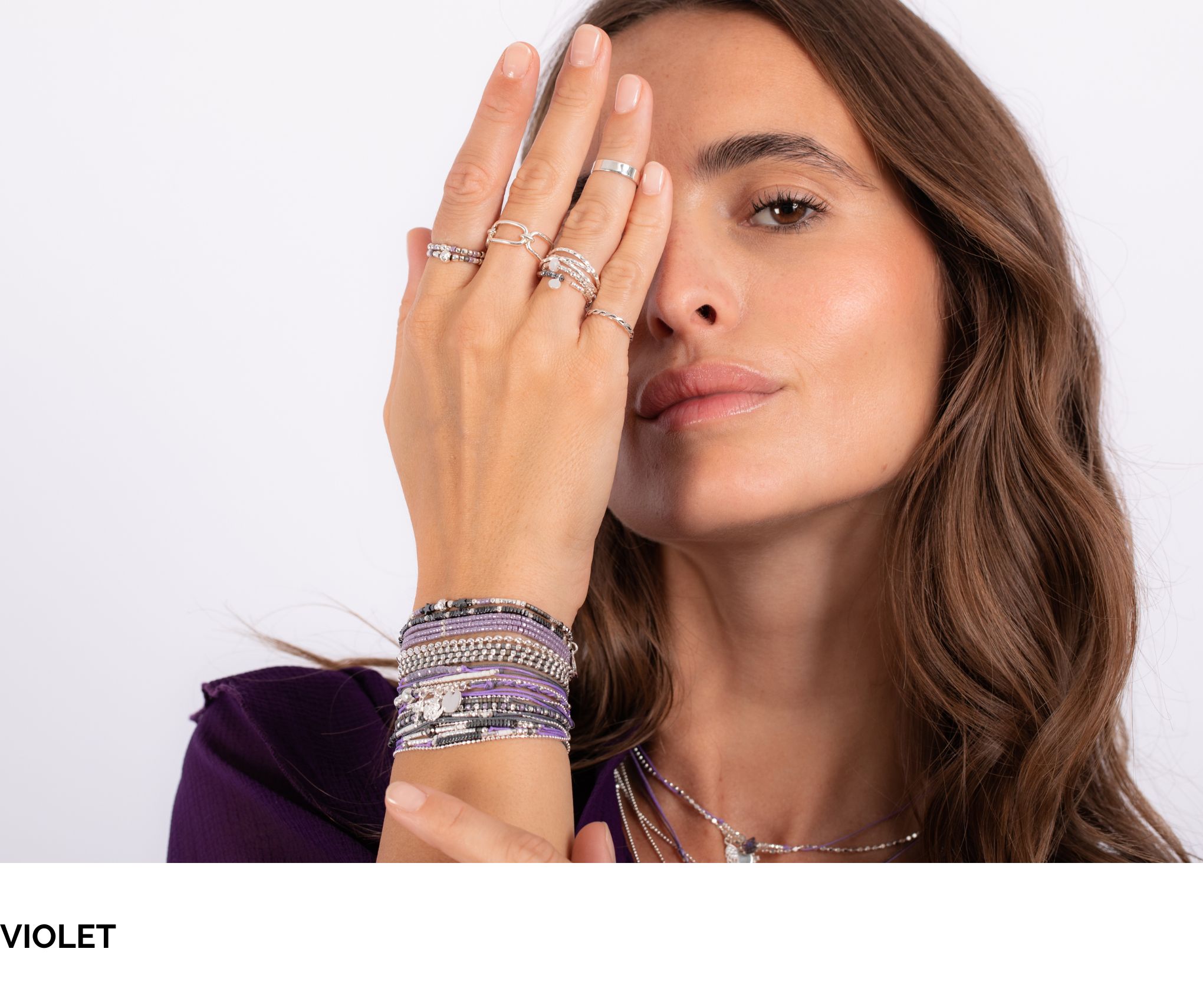 Bijoux Violet Argent 925