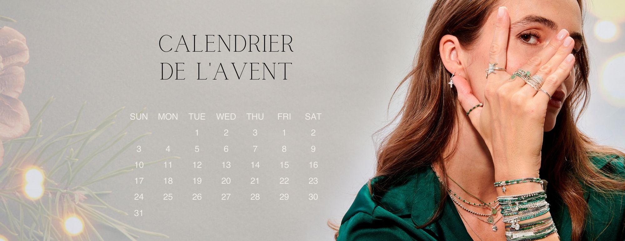 Calendrier de l'avent bijoux Argenté