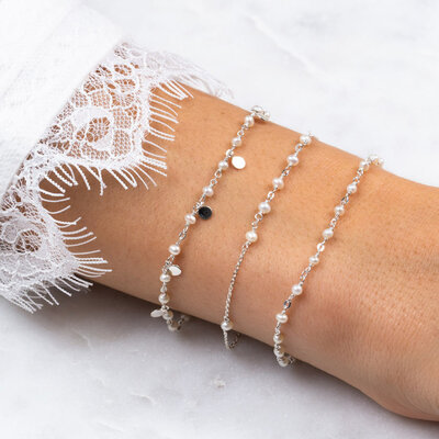 Bracelet Réglable En Nacre Et Argent Sterling 925/1000 - Neuf Sans Emballage