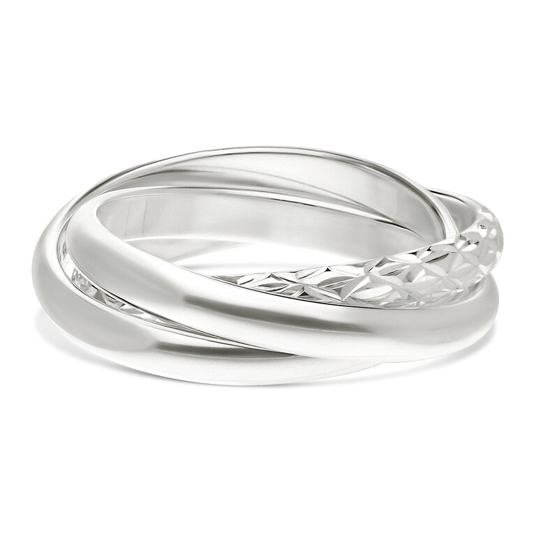 Bague En Argent 925 Avec Quartz Rose – Finement Martelée, Tailles 54 à 60