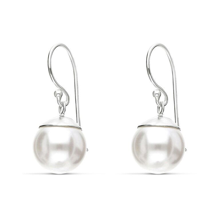 Fil De Perles En Nacre Blanche Opaque - 65 Pièces Boules 6mm - Longueur Environ 39cm