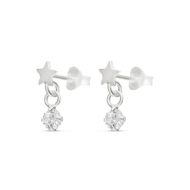 Puces D'oreilles étoiles Argentées 12x6mm – Acier Inoxydable, Hypoallergéniques