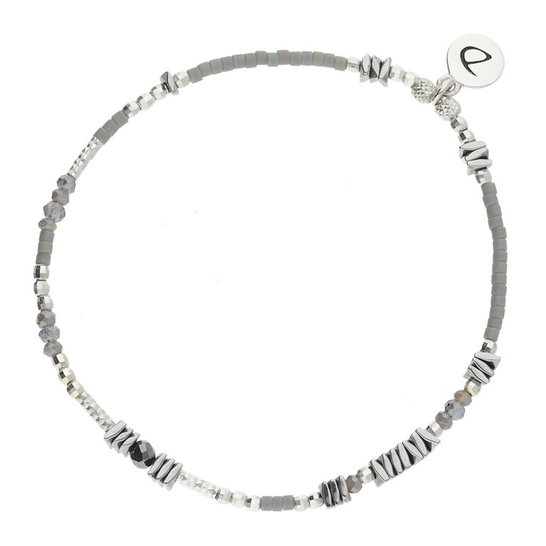 Bracelet élastique Cœurs Et Perles En Hématite - Noir - Occasion - Art Nature
