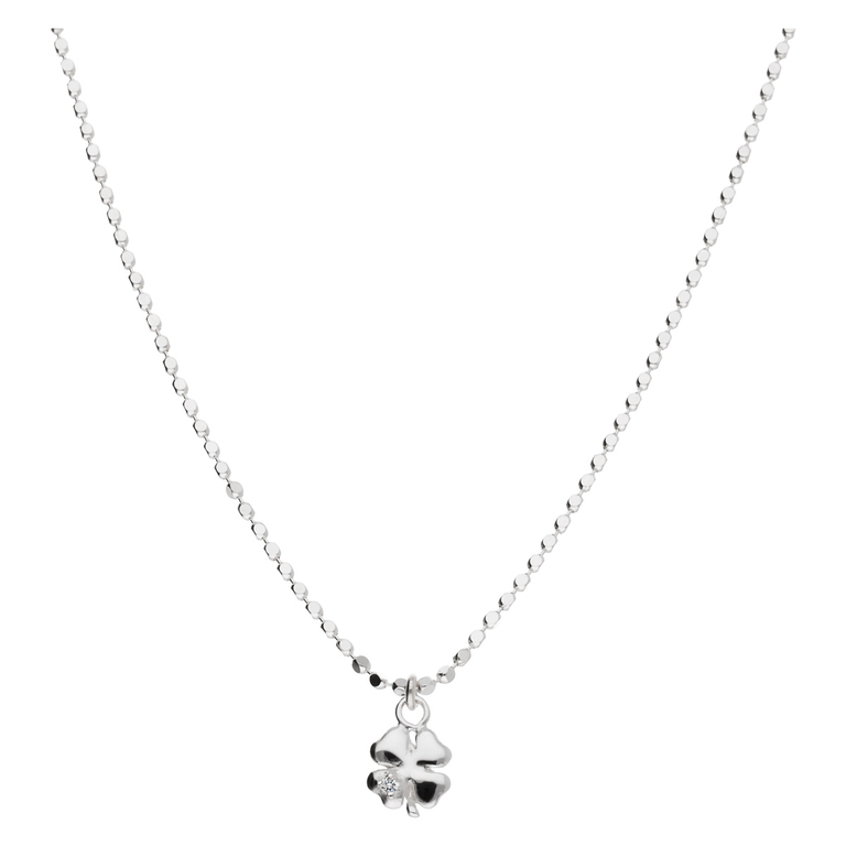Parure De Bijoux En Argent 925 Trèfle à 4 Feuilles - Collier, Bracelet, Boucles D'oreilles Avec Zircones