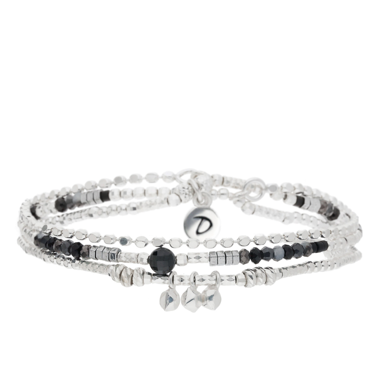 Bracelet Kallithea Triple Rangs Noir Hématite - DORIANE BIJOUX
