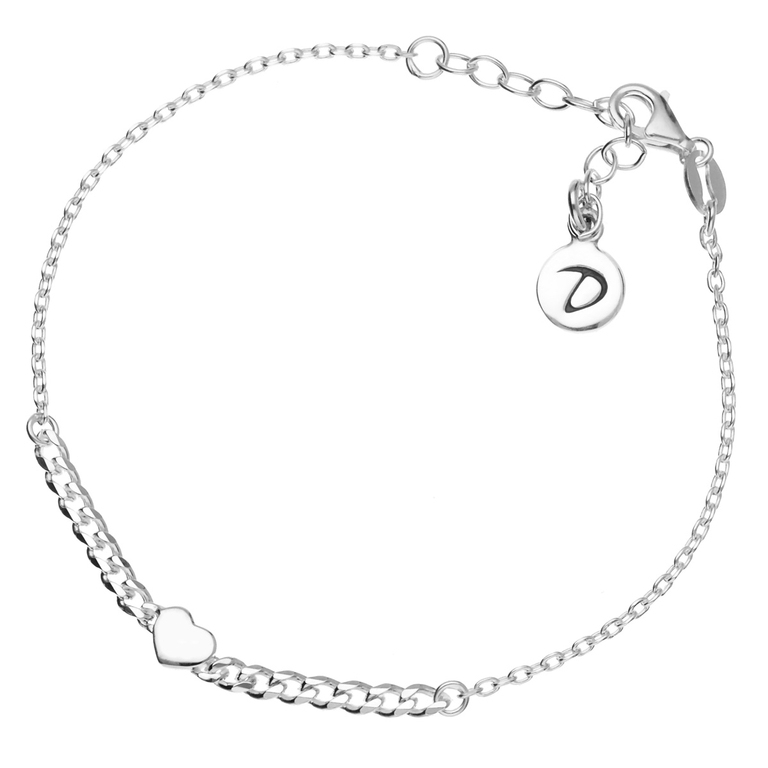 Chaine De Cheville Argent Motif Coeur 24cm 4.80grs - D'Or Et D'Argent