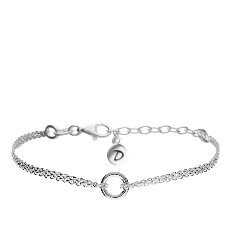BRACELET DOUBLE CHAÎNE PETIT ANNEAU ÉVIDE
