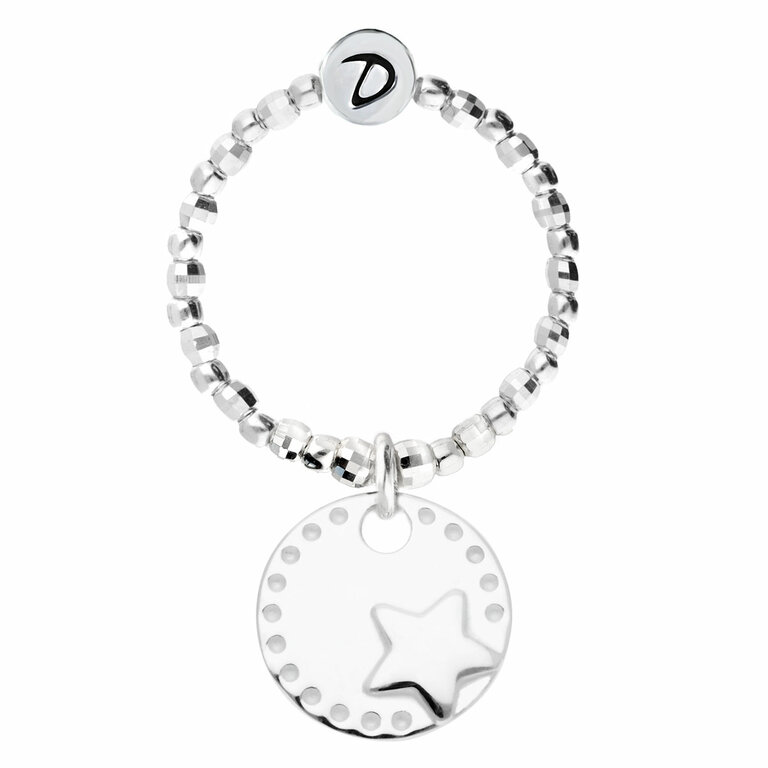 Bague Élastique Avec Strass Noir & Blanc Sur Métal Doré - Garantie Sans Nickel - Neuf Avec Étiquettes
